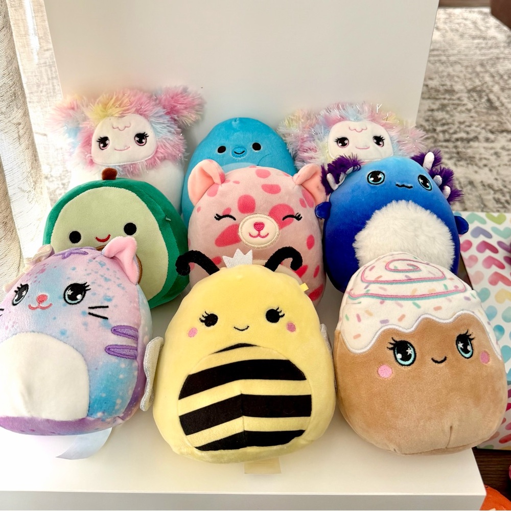 Squishmallows 5 Inch Plush Set of 9 – Soft Cuddly Collectible Stuffed Animals